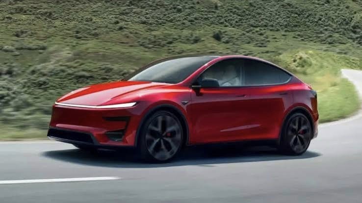 Tesla Model Y electric vehicle on the road